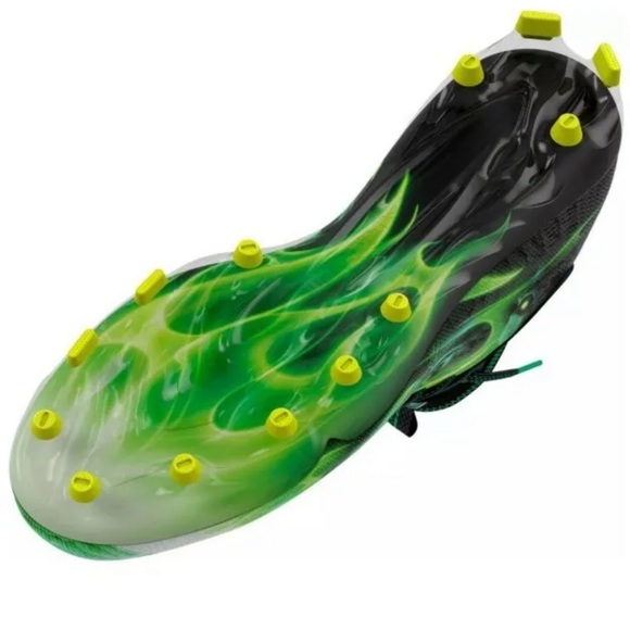 Under Armour Men's Spotlight Lux MC LE Slime Green Football Cleats - Picture 2 of 4